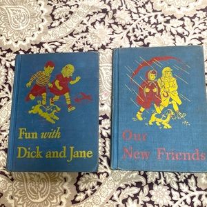 2 Book Lot 1946 Fun With Dick and Jane and Our New Friends